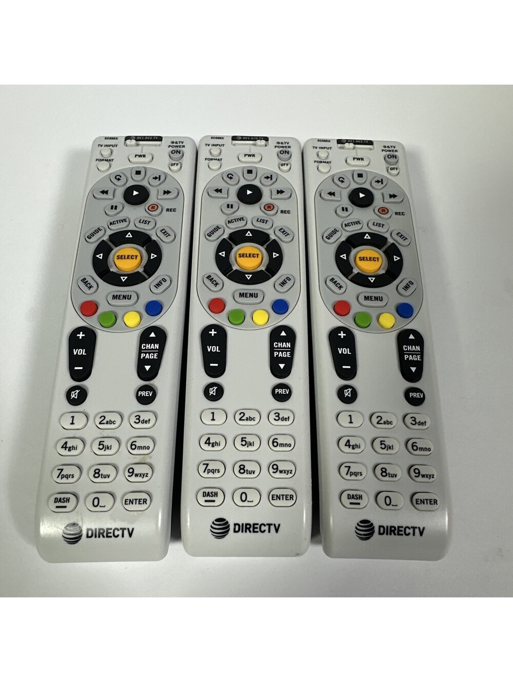 Lot of 3 Genuine DirecTV RF-XMP RC66RX Remote Control